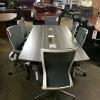 Mayline Medina Conference Table with Cherryman IDESK Orblanco Chairs - 8308